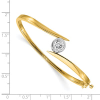 14k Two-tone Hinged Bangle Bracelet Mounting-XB81
