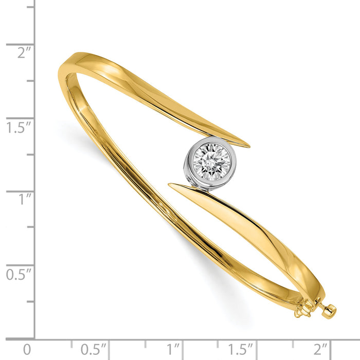 14k Two-tone Hinged Bangle Bracelet Mounting-XB81
