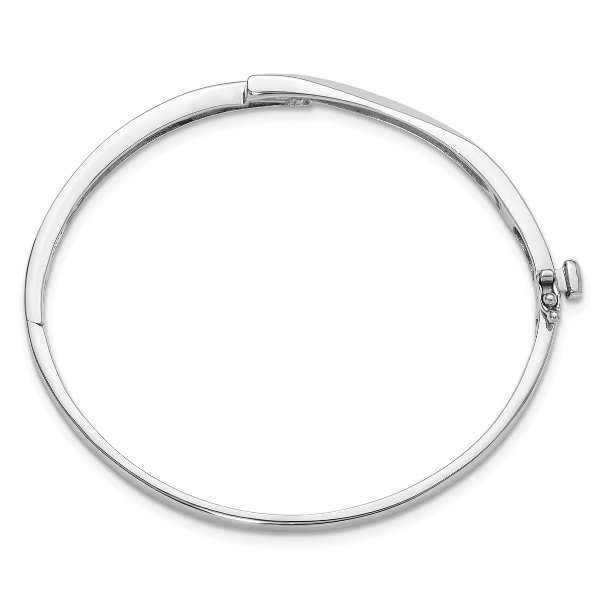 14k White Gold Hinged Bangle Bracelet Mounting-XB82