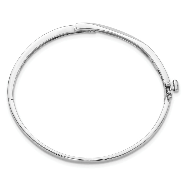 14k White Gold Hinged Bangle Bracelet Mounting-XB82