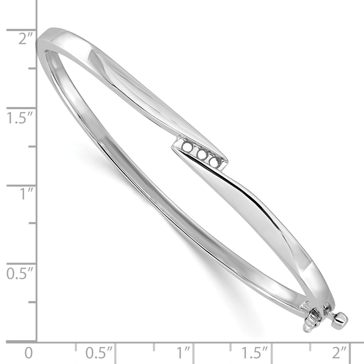 14k White Gold Hinged Bangle Bracelet Mounting-XB82