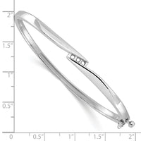 14k White Gold Hinged Bangle Bracelet Mounting-XB82