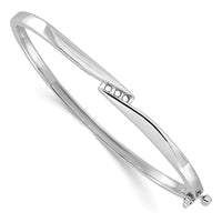 14k White Gold Hinged Bangle Bracelet Mounting-XB82