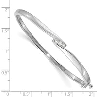 14k White Gold A Diamond Hinged Bangle-XB82A