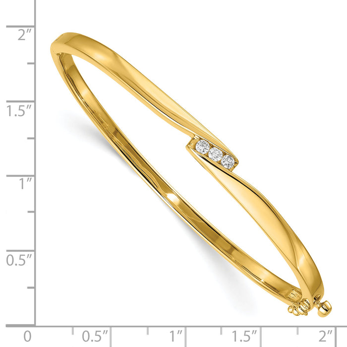 14k AA Diamond Hinged Bangle-XB83AA