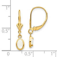 14k 6x4 Oval Bezel October/Opal Leverback Earrings-XBE106