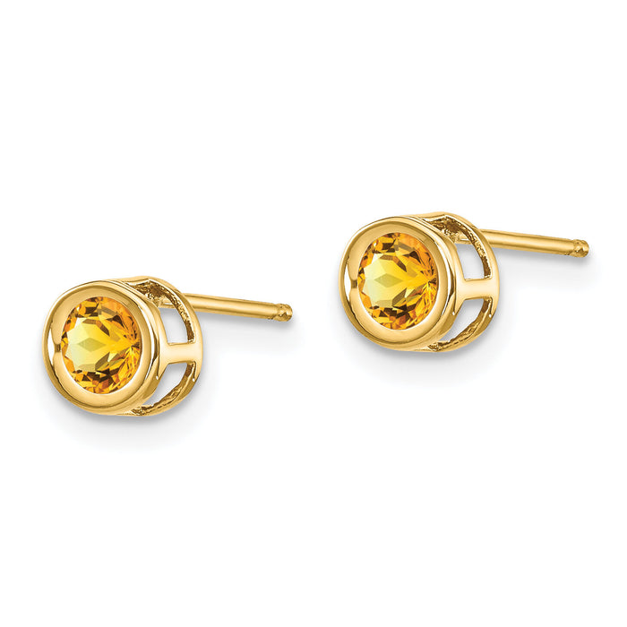 14k Citrine Earrings - November-XBE11