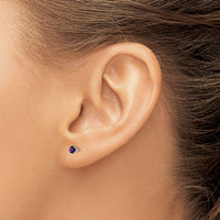 14k White Gold 3mm Amethyst Stud Earrings-XBE110