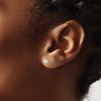 14k White Gold 3.5mm FW Cultured Pearl Stud Earrings-XBE114