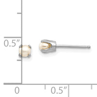 14k White Gold 3.5mm FW Cultured Pearl Stud Earrings-XBE114