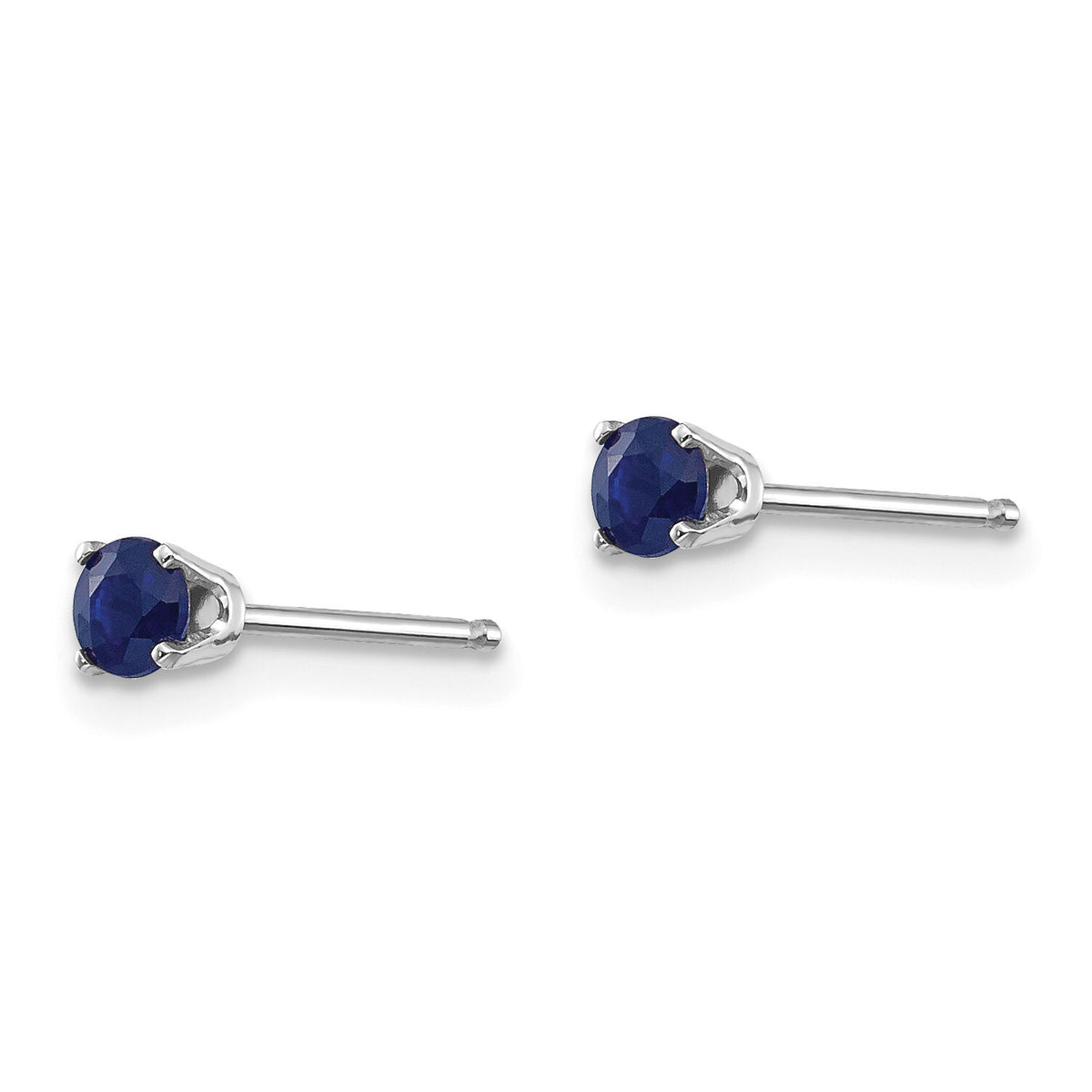 14k White Gold 3mm Sapphire Stud Earrings-XBE117