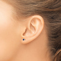 14k White Gold 3mm Sapphire Stud Earrings-XBE117