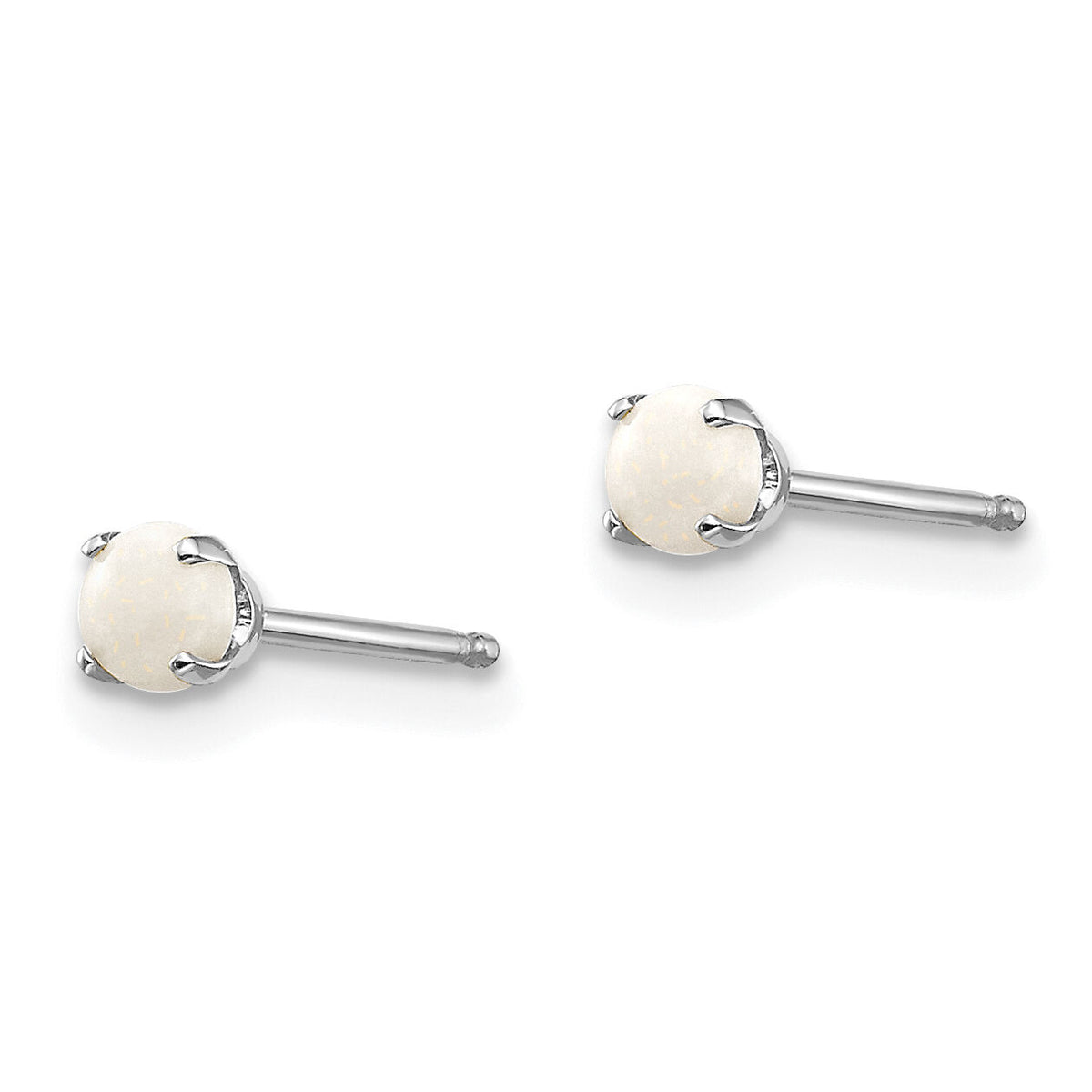 14k White Gold 3mm Opal Stud Earrings-XBE118