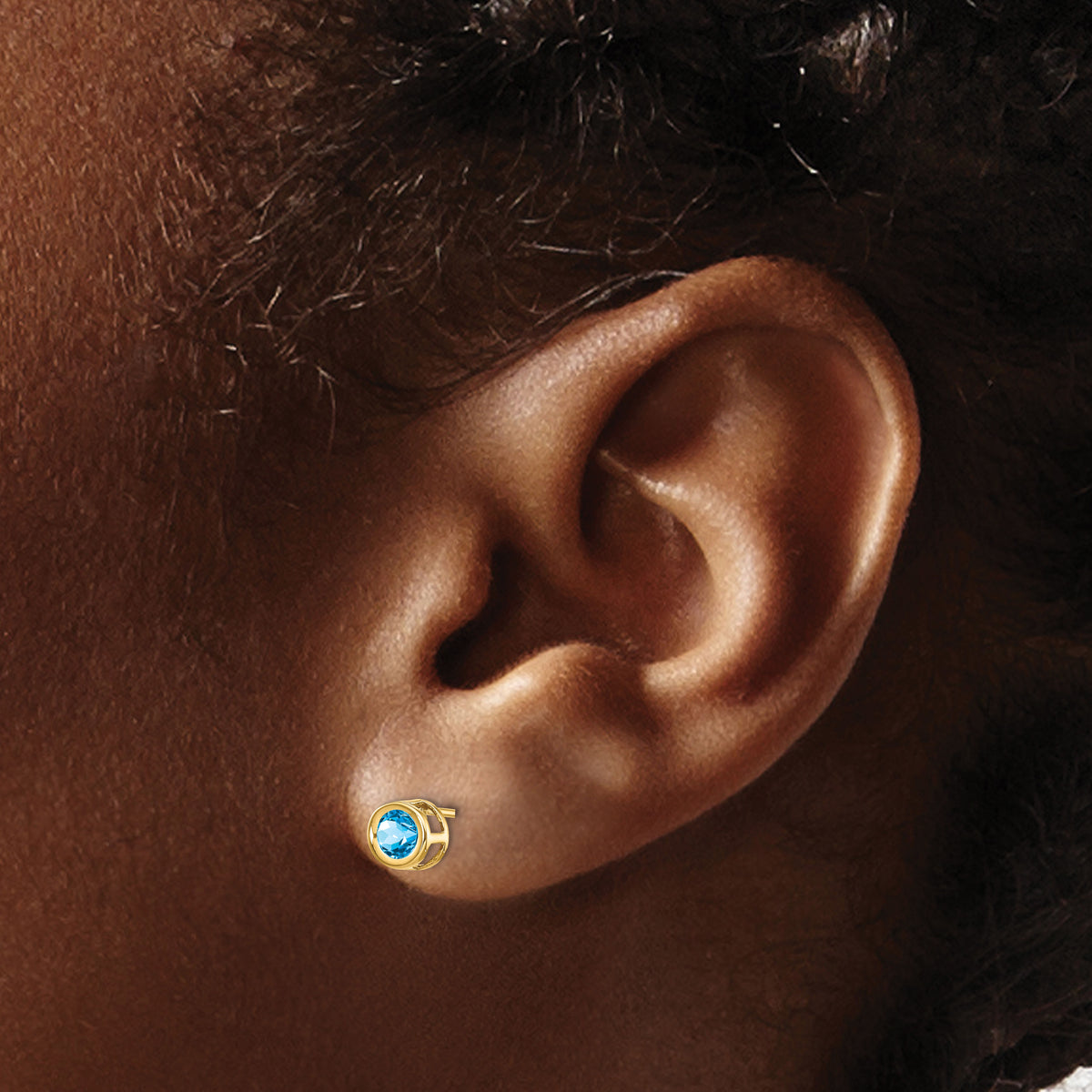 14k Blue topaz Earrings - December-XBE12