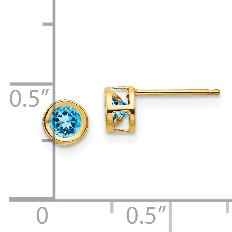 14k Blue topaz Earrings - December-XBE12