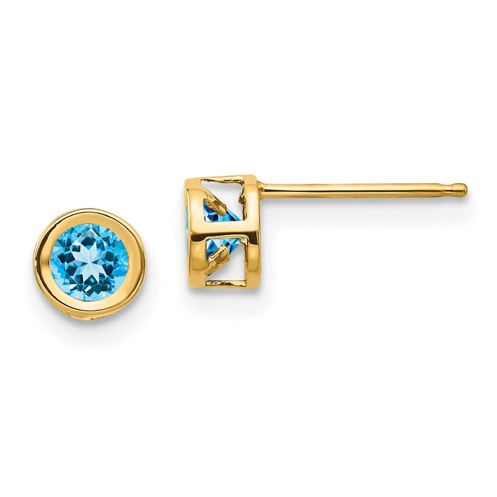 14k Blue topaz Earrings - December-XBE12
