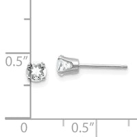 14k White Gold 4mm White Topaz Stud Earrings-XBE124