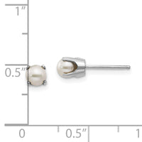 14k White Gold 4mm FW Cultured Pearl Stud Earrings-XBE126