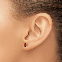 14k Garnet Earrings - January-XBE13