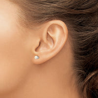 14k White Gold 4mm Opal Stud Earrings-XBE130