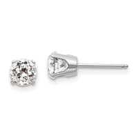 14k White Gold 5mm White Topaz Stud Earrings-XBE136