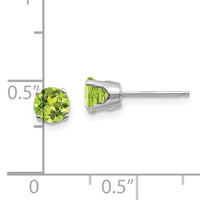 14k White Gold 5mm Peridot Stud Earrings-XBE139