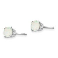 14k White Gold 5mm Opal Stud Earrings-XBE141