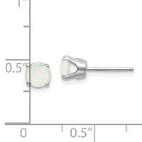 14k White Gold 5mm Opal Stud Earrings-XBE141