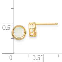 14k 5mm Bezel Opal Stud Earrings-XBE153