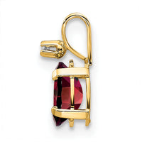 14k Diamond & Garnet Birthstone Pendant-XBE156