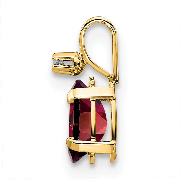 14k Diamond & Garnet Birthstone Pendant-XBE156