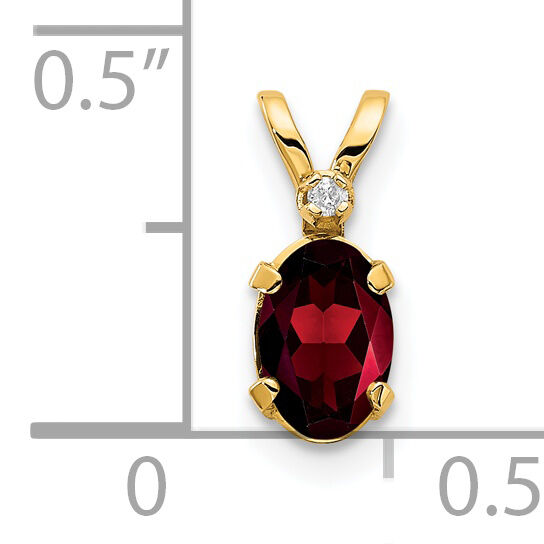 14k Diamond & Garnet Birthstone Pendant-XBE156