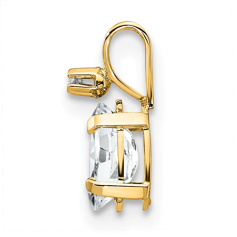 14k Diamond & White Topaz Birthstone Pendant-XBE159