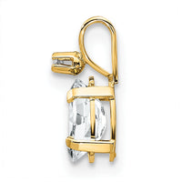 14k Diamond & White Topaz Birthstone Pendant-XBE159