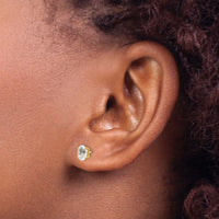 14k 6x4 Oval April/White Topaz Post Earrings-XBE16