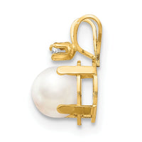 14k Diamond & FW Cultured Pearl Birthstone Pendant-XBE161