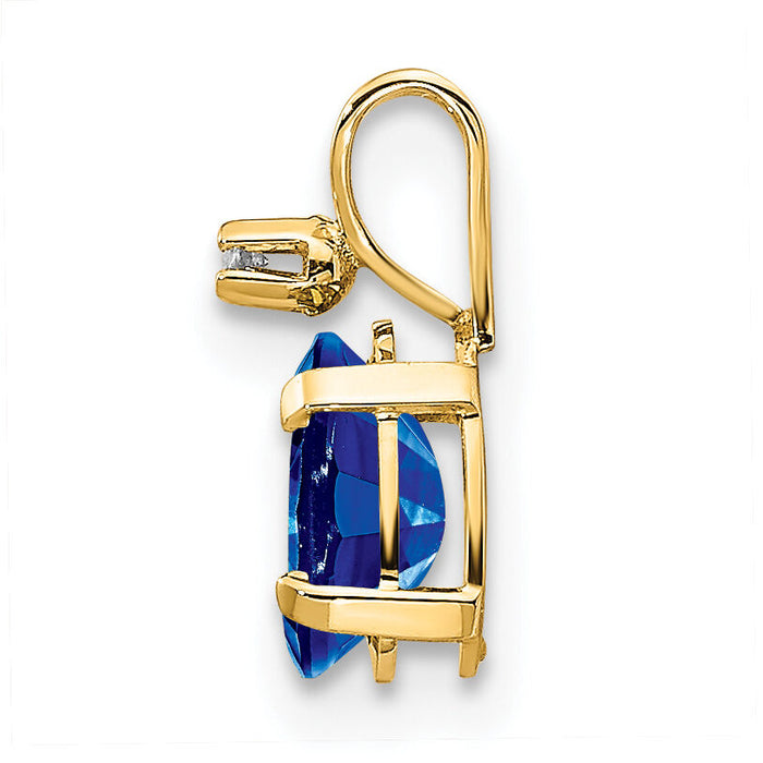 14k Diamond & Sapphire Birthstone Pendant-XBE164
