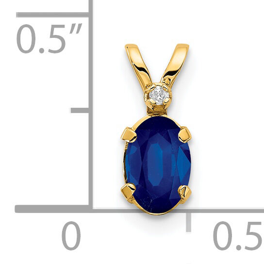 14k Diamond & Sapphire Birthstone Pendant-XBE164