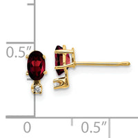 14k Diamond & Garnet Birthstone Earrings-XBE180