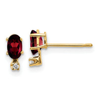 14k Diamond & Garnet Birthstone Earrings-XBE180