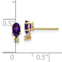 14k Diamond & Amethyst Birthstone Earrings-XBE181