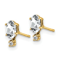 14k Diamond & White Topaz Birthstone Earrings-XBE183