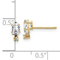 14k Diamond & White Topaz Birthstone Earrings-XBE183