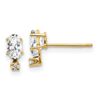 14k Diamond & White Topaz Birthstone Earrings-XBE183