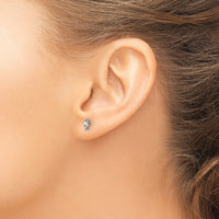 14K White Gold Diamond and White Topaz Birthstone Earrings-XBE183W