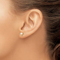 14k Diamond & FW Cultured Pearl Birthstone Earrings-XBE185