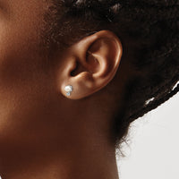 14K White Gold Diamond and FW Cultured Pearl Birthstone Earrings-XBE185W