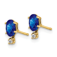 14k Diamond & Sapphire Birthstone Earrings-XBE188