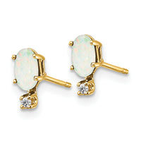 14k Diamond & Opal Birthstone Earrings-XBE189