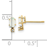 14k Diamond & Opal Birthstone Earrings-XBE189